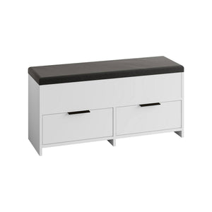 Scarpiera Tapah, Mobile portascarpe, Armadio da ingresso multiuso, Mobiletto per calzature, 106x34 h50 cm, Bianco