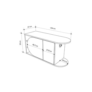 Scarpiera Kyle, Mobile portascarpe, Armadio da ingresso multiuso, Mobiletto per calzature, 104x37 h50 cm, Noce e Bianco