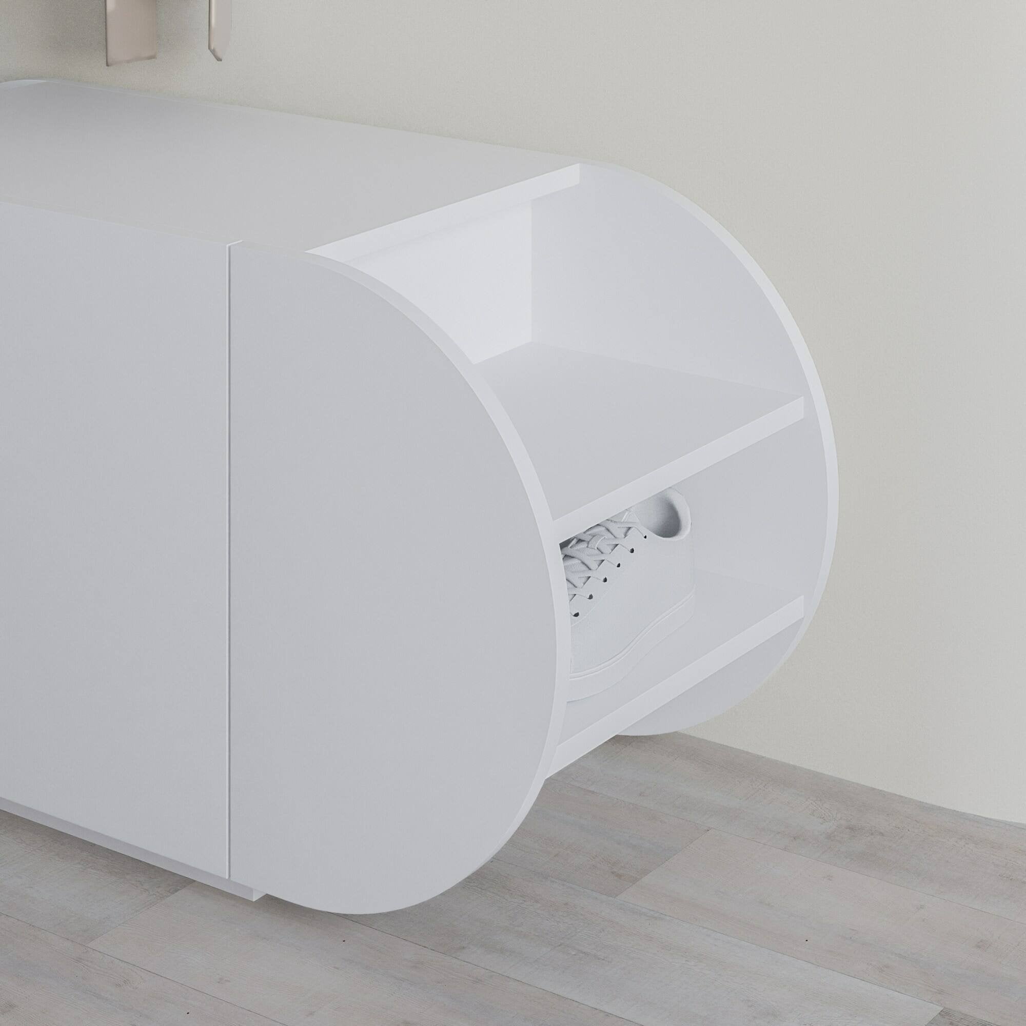 Scarpiera Sequoia, Mobile portascarpe, Armadio da ingresso multiuso, Mobiletto per calzature, 110x40 h50 cm, Bianco