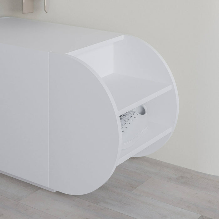 Scarpiera Sequoia, Mobile portascarpe, Armadio da ingresso multiuso, Mobiletto per calzature, 110x40 h50 cm, Bianco