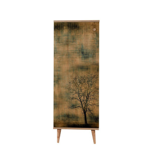 Scarpiera Dacrydium, Mobile portascarpe, Armadio da ingresso multiuso, Mobiletto per calzature, 50x38 h135 cm, Quercia e Giallo