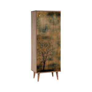 Scarpiera Dacrydium, Mobile portascarpe, Armadio da ingresso multiuso, Mobiletto per calzature, 50x38 h135 cm, Quercia e Giallo