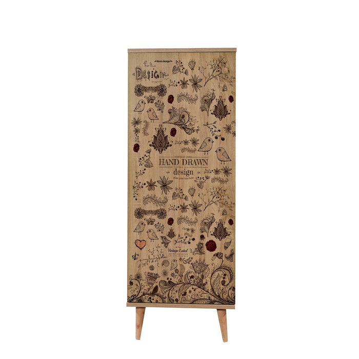 Scarpiera Dacrydium, Mobile portascarpe, Armadio da ingresso multiuso, Mobiletto per calzature, 50x38 h135 cm, Quercia e Noce