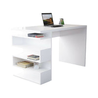 Scrivania Kate, Scrittoio multiuso, Tavolo per ufficio porta PC, Piano di lavoro, 120x60 h75 cm, Bianco