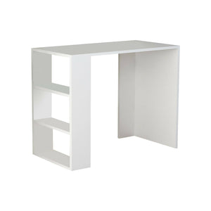 Scrivania Riad, Scrittoio multiuso, Tavolo per ufficio porta PC, Piano di lavoro, 90x40 h74 cm, Bianco