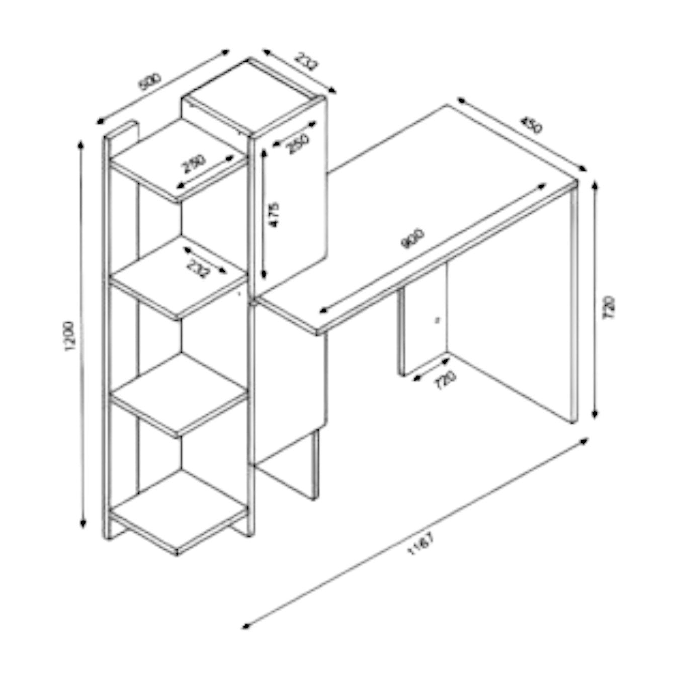 Scrivania Nanmadol, Scrittoio multiuso, Tavolo per ufficio porta PC, Piano di lavoro, 90x45 h72 cm, Bianco e Noce