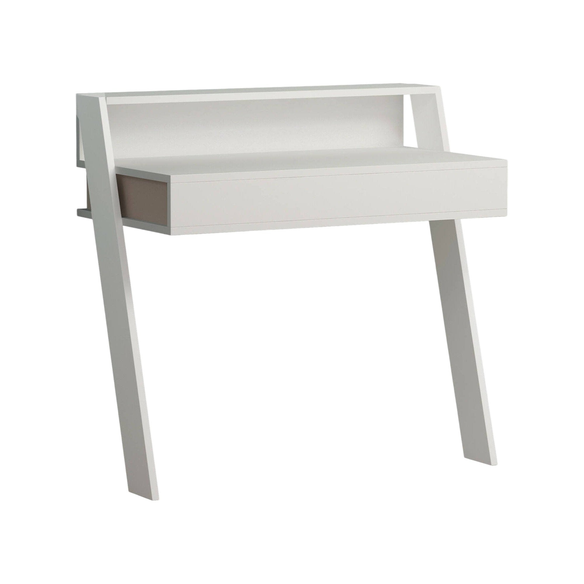 Scrivania Imperatori, Scrittoio multiuso, Tavolo per ufficio porta PC, Piano di lavoro, 94x50 h91 cm, Bianco