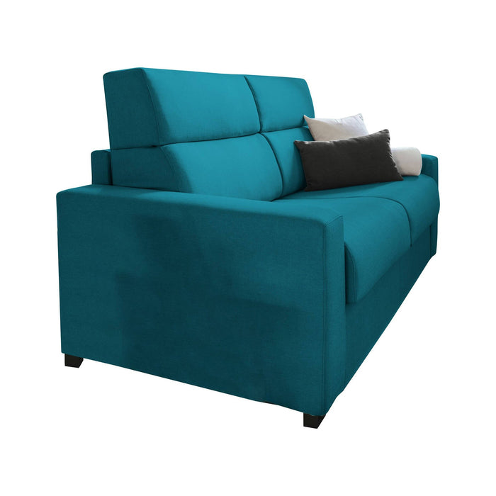 Divano fisso 2 posti Vialfre, Sofà lineare per salotto, imbottito, sfoderabile, Qualità 100% Made in Italy, 180x95 h100 cm, Azzurro