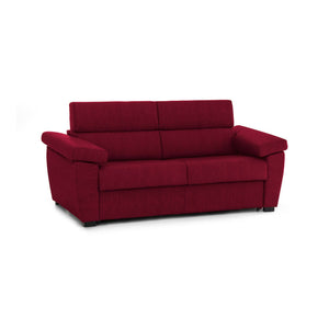 Divano fisso 2 posti Pisogne, Sofà lineare per salotto, imbottito, sfoderabile, Qualità 100% Made in Italy, 185x95 h100 cm, Rosso