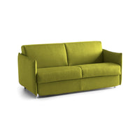 Divano fisso 2 posti Varedo, Sofà lineare per salotto, imbottito, sfoderabile, Qualità 100% Made in Italy, 180x95 h90 cm, Verde