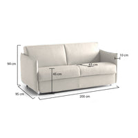 Divano fisso 3 posti Severo, Sofà lineare per salotto, imbottito, sfoderabile, Qualità 100% Made in Italy, 200x95 h90 cm, Beige