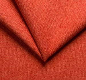 Divano fisso con penisola Cintano, Sofà angolare per salotto, imbottito, sfoderabile, Qualità 100% Made in Italy, 285x160 h100 cm, Arancione