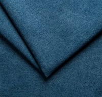 Divano fisso con penisola Vigonovo, Sofà angolare per salotto, imbottito, sfoderabile, Qualità 100% Made in Italy, 280x160 h100 cm, Blu