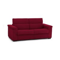 Divano letto 2 posti Tenna, Sofà trasformabile per salotto, imbottito, sfoderabile, Qualità 100% Made in Italy, 185x95 h100 cm, Rosso