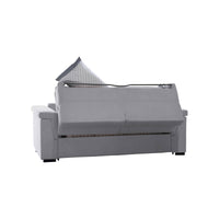Divano letto 2 posti Rigolato, Sofà trasformabile per salotto, imbottito, sfoderabile, Qualità 100% Made in Italy, 185x95 h100 cm, Grigio