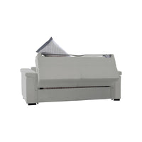 Divano letto 2 posti Rigolato, Sofà trasformabile per salotto, imbottito, sfoderabile, Qualità 100% Made in Italy, 185x95 h100 cm, Grigio chiaro