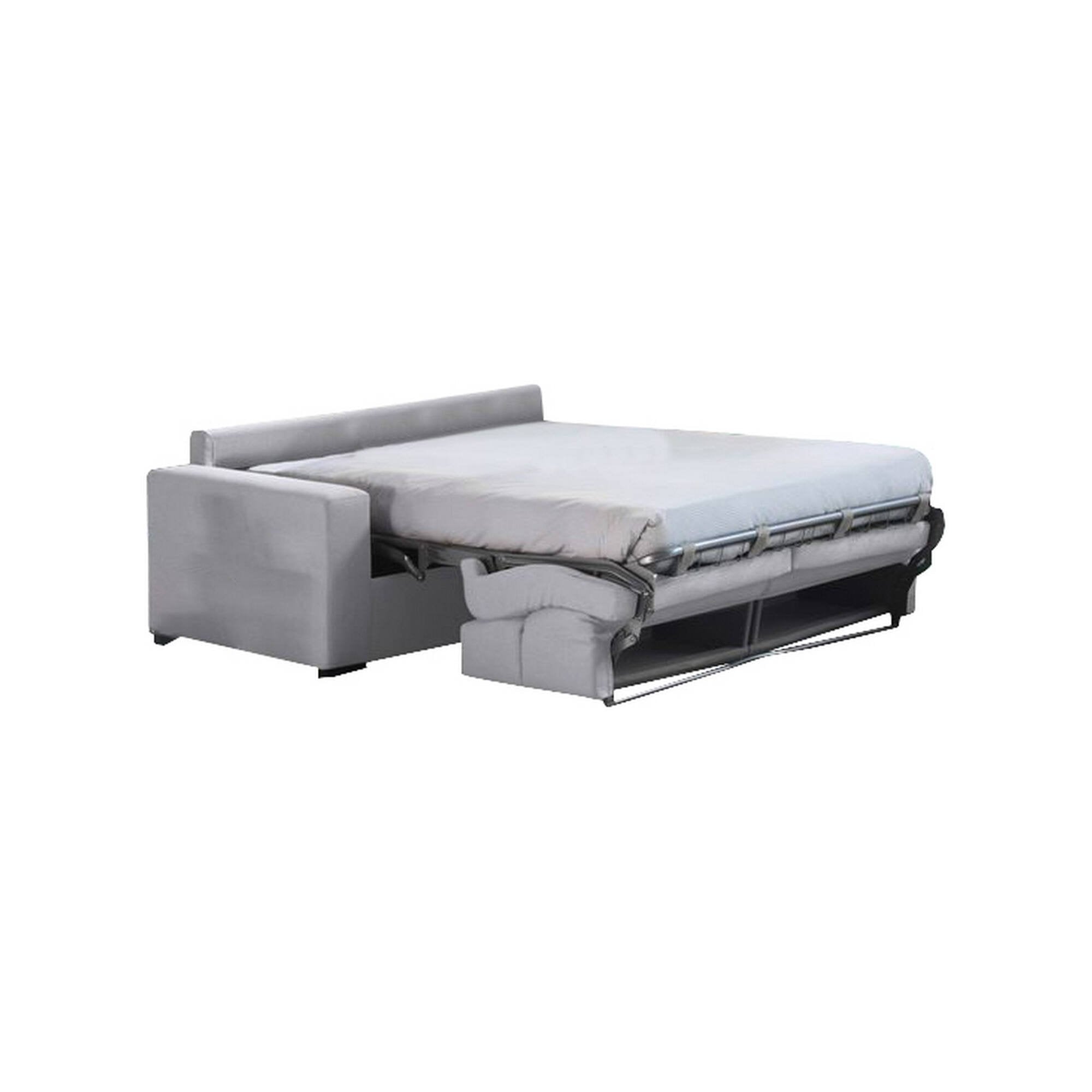 Divano letto 2 posti Casabona, Sofà trasformabile per salotto, imbottito, sfoderabile, Qualità 100% Made in Italy, 180x95 h100 cm, Grigio