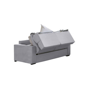 Divano letto 2 posti Casabona, Sofà trasformabile per salotto, imbottito, sfoderabile, Qualità 100% Made in Italy, 180x95 h100 cm, Grigio