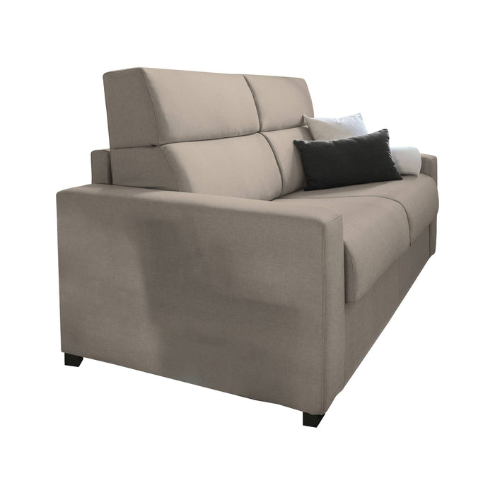 Divano letto 2 posti Casabona, Sofà trasformabile per salotto, imbottito, sfoderabile, Qualità 100% Made in Italy, 180x95 h100 cm, Tortora