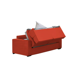 Divano letto 2 posti Casabona, Sofà trasformabile per salotto, imbottito, sfoderabile, Qualità 100% Made in Italy, 180x95 h100 cm, Arancione