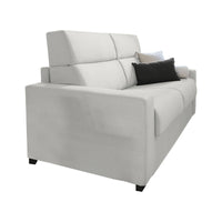 Divano letto 2 posti Casabona, Sofà trasformabile per salotto, imbottito, sfoderabile, Qualità 100% Made in Italy, 180x95 h100 cm, Grigio chiaro