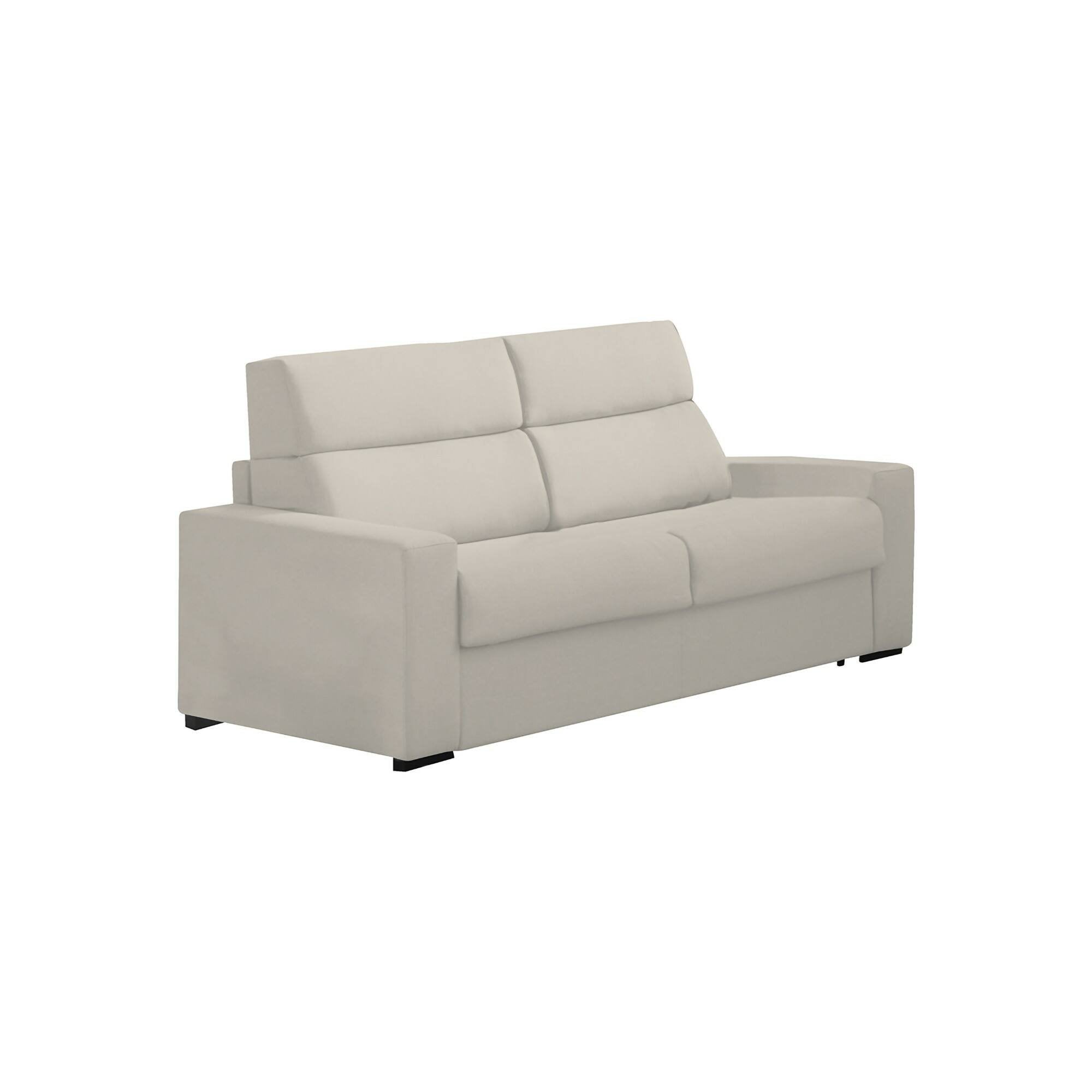 Divano letto 2 posti None, Sofà trasformabile per salotto, imbottito, sfoderabile, Qualità 100% Made in Italy, 180x95 h100 cm, Beige