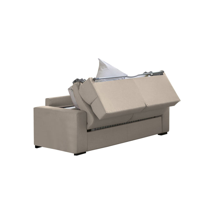 Divano letto 2 posti None, Sofà trasformabile per salotto, imbottito, sfoderabile, Qualità 100% Made in Italy, 180x95 h100 cm, Tortora