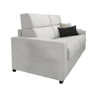 Divano letto 2 posti None, Sofà trasformabile per salotto, imbottito, sfoderabile, Qualità 100% Made in Italy, 180x95 h100 cm, Grigio chiaro