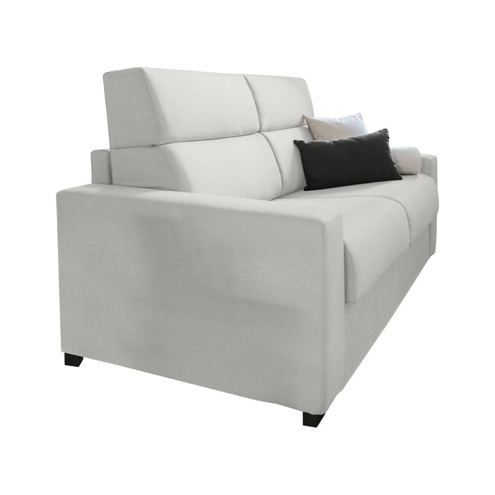 Divano letto 2 posti None, Sofà trasformabile per salotto, imbottito, sfoderabile, Qualità 100% Made in Italy, 180x95 h100 cm, Grigio chiaro
