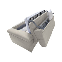 Divano letto 2 posti Seui, Sofà trasformabile per salotto, imbottito, sfoderabile, Qualità 100% Made in Italy, 185x95 h100 cm, Beige