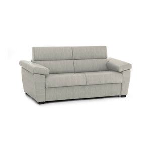 Divano letto 2 posti Seui, Sofà trasformabile per salotto, imbottito, sfoderabile, Qualità 100% Made in Italy, 185x95 h100 cm, Beige