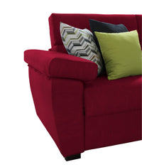 Divano letto 2 posti Seui, Sofà trasformabile per salotto, imbottito, sfoderabile, Qualità 100% Made in Italy, 185x95 h100 cm, Rosso