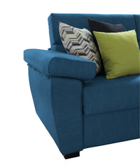 Divano letto 2 posti Salorno, Sofà trasformabile per salotto, imbottito, sfoderabile, Qualità 100% Made in Italy, 185x95 h100 cm, Blu