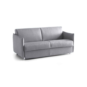 Divano letto 2 posti Verceia, Sofà trasformabile per salotto, imbottito, sfoderabile, Qualità 100% Made in Italy, 160x95 h90 cm, Grigio