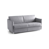 Divano letto 2 posti Follina, Sofà trasformabile per salotto, imbottito, sfoderabile, Qualità 100% Made in Italy, 160x95 h90 cm, Grigio