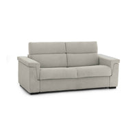 Divano letto 2 posti Biscossi, Sofà trasformabile per salotto, imbottito, sfoderabile, Qualità 100% Made in Italy, 205x95 h100 cm, Beige