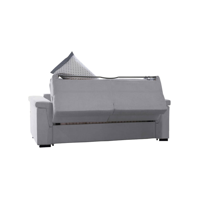 Divano letto 2 posti Brusasco, Sofà trasformabile per salotto, imbottito, sfoderabile, Qualità 100% Made in Italy, 205x95 h100 cm, Grigio