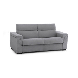 Divano letto 2 posti Brusasco, Sofà trasformabile per salotto, imbottito, sfoderabile, Qualità 100% Made in Italy, 205x95 h100 cm, Grigio