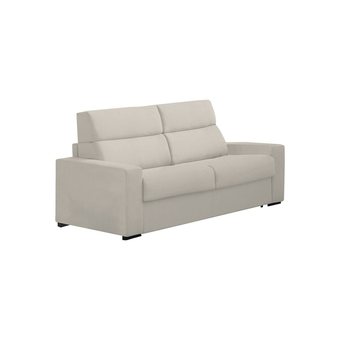 Divano letto 2 posti Sonico, Sofà trasformabile per salotto, imbottito, sfoderabile, Qualità 100% Made in Italy, 200x95 h100 cm, Beige