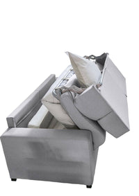 Divano letto 2 posti Sonico, Sofà trasformabile per salotto, imbottito, sfoderabile, Qualità 100% Made in Italy, 200x95 h100 cm, Grigio