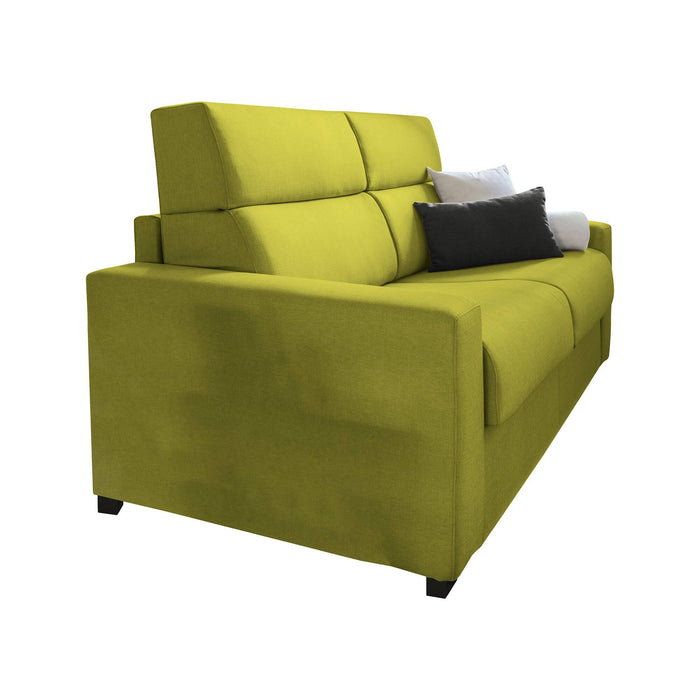 Divano letto 2 posti Sonico, Sofà trasformabile per salotto, imbottito, sfoderabile, Qualità 100% Made in Italy, 200x95 h100 cm, Verde