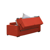 Divano letto 2 posti Sonico, Sofà trasformabile per salotto, imbottito, sfoderabile, Qualità 100% Made in Italy, 200x95 h100 cm, Arancione