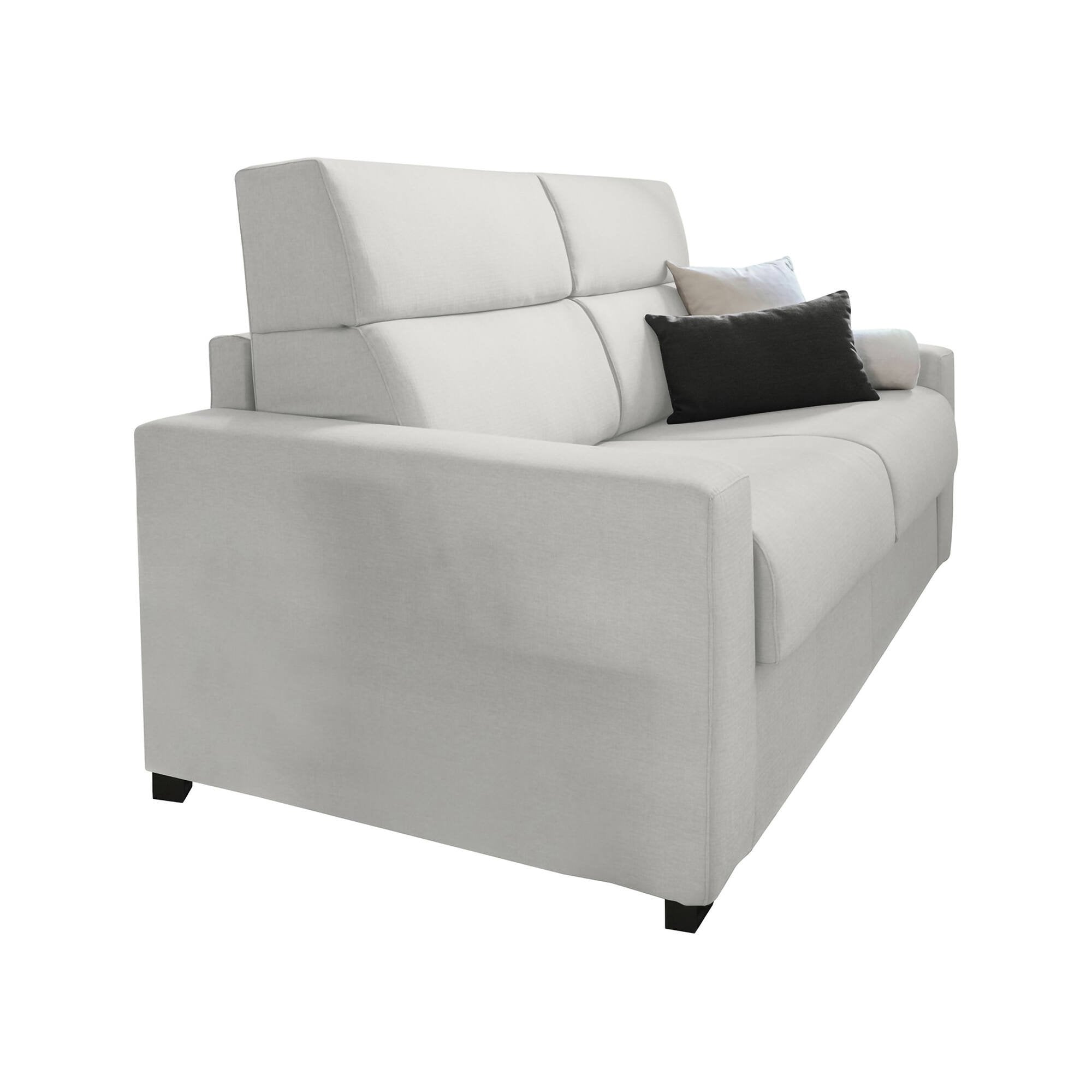 Divano letto 2 posti Sonico, Sofà trasformabile per salotto, imbottito, sfoderabile, Qualità 100% Made in Italy, 200x95 h100 cm, Grigio chiaro