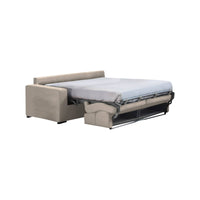 Divano letto 2 posti Ecate, Sofà trasformabile per salotto, imbottito, sfoderabile, Qualità 100% Made in Italy, 200x95 h100 cm, Tortora