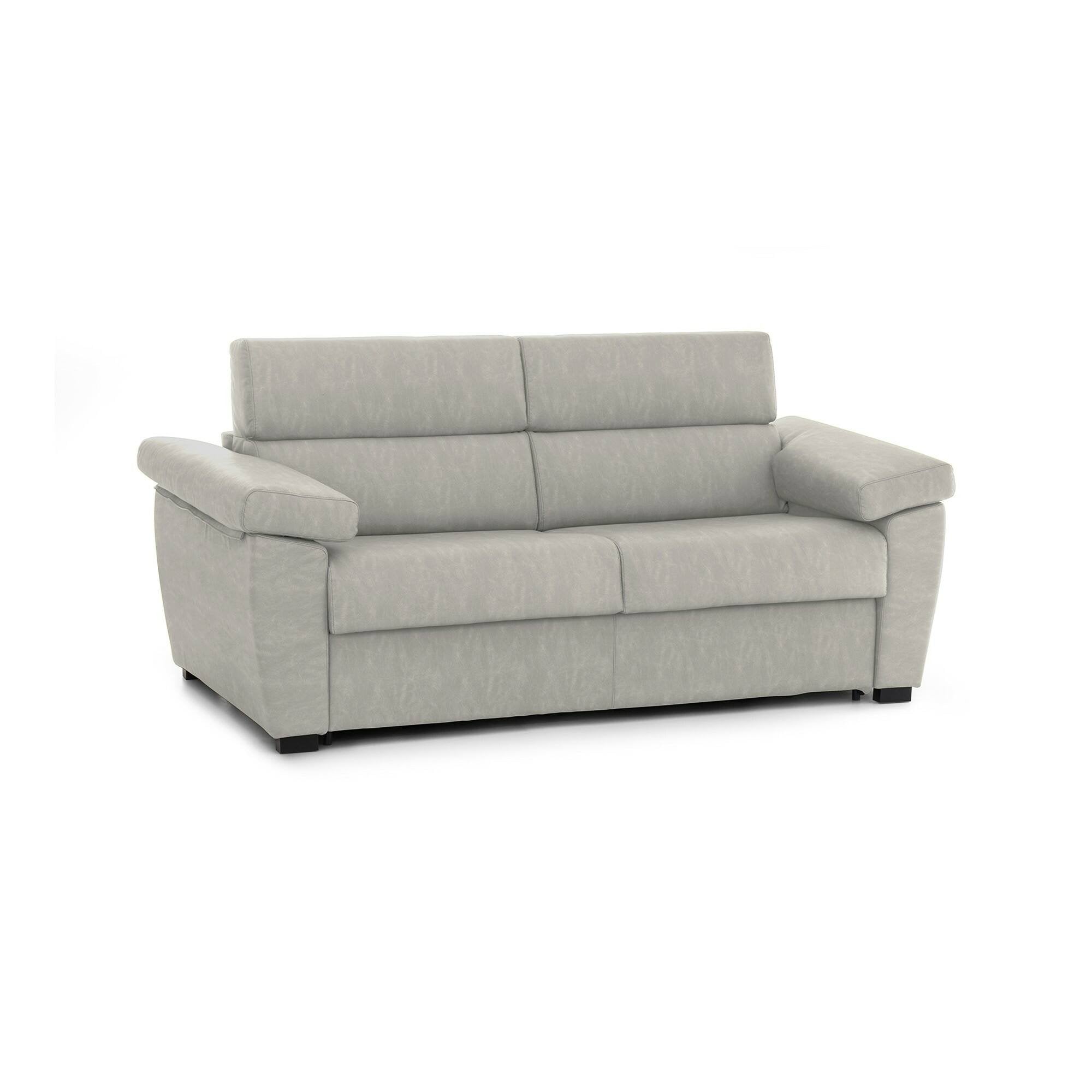 Divano letto 2 posti Contrada, Sofà trasformabile per salotto, imbottito, sfoderabile, Qualità 100% Made in Italy, 205x95 h100 cm, Beige