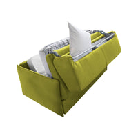 Divano letto 2 posti Trovo, Sofà trasformabile per salotto, imbottito, sfoderabile, Qualità 100% Made in Italy, 180x95 h90 cm, Verde