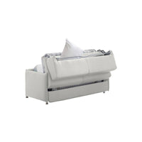 Divano letto 2 posti Trovo, Sofà trasformabile per salotto, imbottito, sfoderabile, Qualità 100% Made in Italy, 180x95 h90 cm, Grigio chiaro