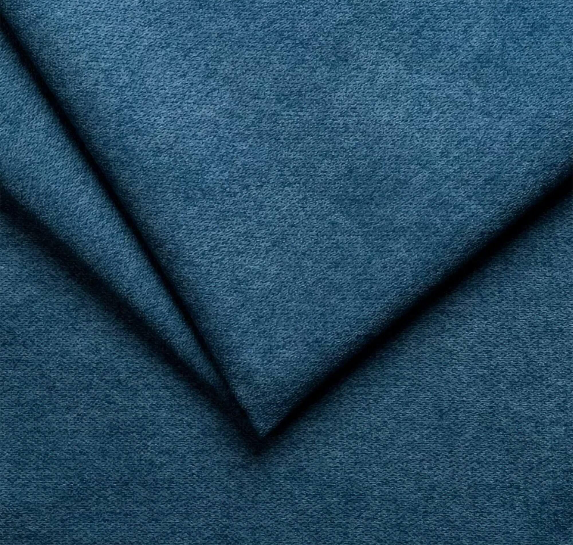 Divano letto 2 posti Trissino, Sofà trasformabile per salotto, imbottito, sfoderabile, Qualità 100% Made in Italy, 180x95 h90 cm, Blu