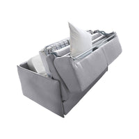 Divano letto 2 posti Trissino, Sofà trasformabile per salotto, imbottito, sfoderabile, Qualità 100% Made in Italy, 180x95 h90 cm, Grigio