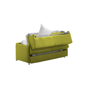 Divano letto 2 posti Trissino, Sofà trasformabile per salotto, imbottito, sfoderabile, Qualità 100% Made in Italy, 180x95 h90 cm, Verde